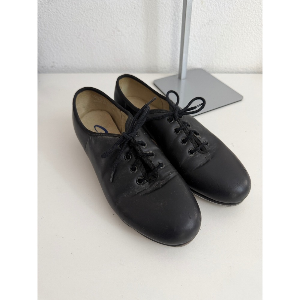 Capezio Premiere Tap Shoes Black Leather Lace Up Dance CG09 Womens 7.5M Brazil